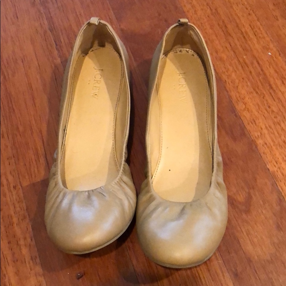 J crew brown leather flats